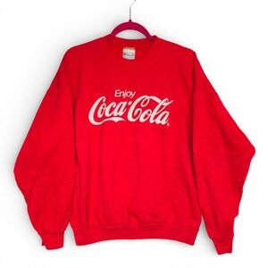 Vintage Coca‎ Cola Red Sweatshirt Men's Adult XL ComfortBlend Hanes Classic Logo